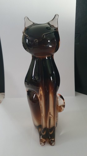 Chat marron verre murano - marron,, de