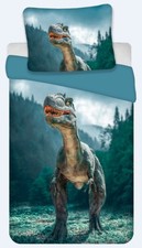 Animal Déco - Parure de Lit Enfant Coton Dinosaure Rex - Housse de Couette 140x2