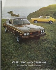 Brochure FORD CAPRI 2000 and CAPRI V-6  / USA de 1974