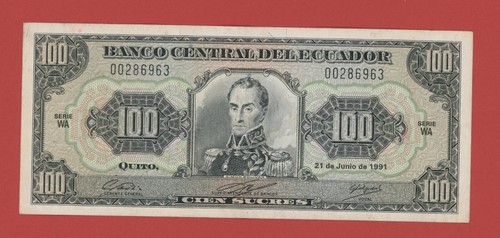 Ecuador 100 sucres 1991 - ecuador,