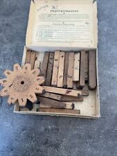 Ancien Tampon Marquage Chiffres Et Lettres Bois Deco 