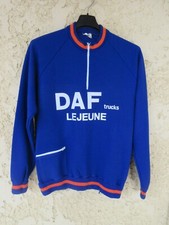 Maillot Sweat col zip cycliste DAF TRUCKS LEJEUNE vintage shirt jersey trikot M