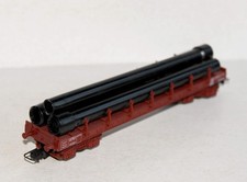JOUEF HO 6551 WAGON PLAT, PLATEFORME A RANCHER + CHARGEMENT 3 TUBE TYPE TP SNCF