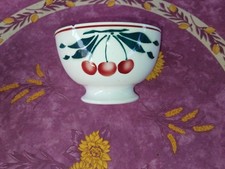 Grand Bol Demi Porcelaine Saint Amand Céranord Décor de Cerises 15cm 500Grs