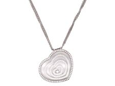 COLLIER CHOPARD HAPPY SPIRIT 79/5523 4 COEURS 154 DIAMANTS 2 OR BLANC NECKLACE