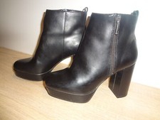 BERSHKA 37 BOTTINE CONFORT NOIR FERMETURE TALON HAUT CHAUSSURE BOTTE TOP MODE