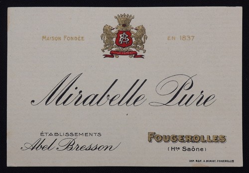 Ancienne etiquette mirabelle - ancienne,