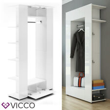Armoire d’entrée Vicco Mats blanche, vestiaire, armoire-penderie, meuble d’entré