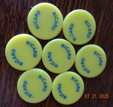 7 jetons plastique =RICARD= parfait état