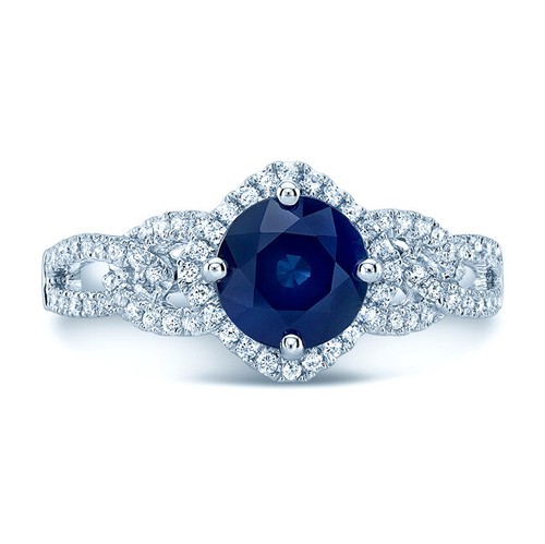 Rond naturel saphir bleu bague - saphir,