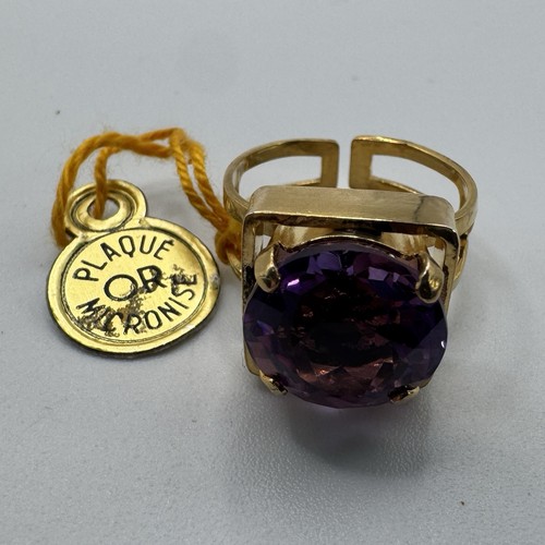 Bague plaqué et pierre - bague,