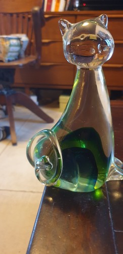 Chat cristal murano - chat,