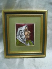 RARE CADRE TABLEAU EMAUX SUR