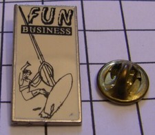 FUN BUSINESS WINDSURF SURF WIND BOARD WINDSURFING vintage pin badge X9Z