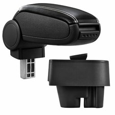 Pour Peugeot 207+Sw + Cc Accoudoir Central Cuir Référence Noir/Blanc