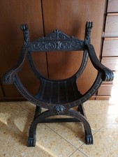 Paire de chaises de balayage fauteuils Savonarole début 900