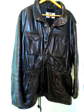 Blouson Cuir vachette-  trois-quart- Canadienne - Noir - Taille L- DM- Nevada 