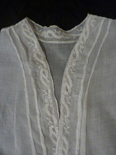 Fichu Ancien, en Linon Blanc, Broder, Vêtement Traditionnel, Régional Français.