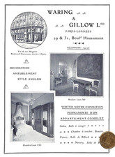PARIS - LONDRES / WARING et GILLOW / DÉCORATION AMEUBLEMENT / PUBLICITÉ 1905