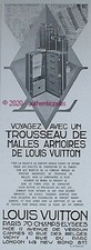 PUBLICITE LOUIS VUITTON MALLES ARMOIRE TROUSSEAU BAGAGERIE DE 1930 FRENCH AD PUB