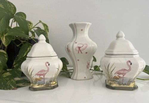 Paire pots avec vase - paire,