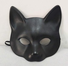 Masque Halloween Chat Noir Tête Animal Visage Animaux Costume De Fête PU