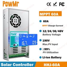 Contrôleur solaire MPPT 60A 12-24-36-48V charge automatique régulateur