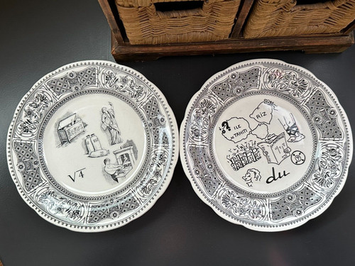 Assiettes rebus parlantes - rebus,