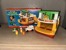 Vintage Fisher-Price Little People #932 Play Family FERRY BOAT incomplet + Boîte