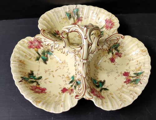 Mendiant majolica decor floral - majolica,