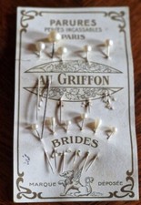 vêtements anciens : CARTON D'EPINGLES PERLEES - XXème POUR VETEMENT  ART NOUVEAU