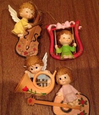 Set of 4 Vintage Musical Angel