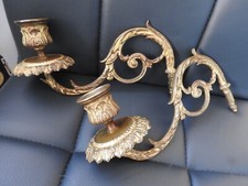 2 Ancien Bougeoir de Piano Mural Applique Bronze Chandelier Candélabre Flambeau