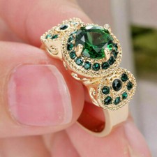 EMERALD W/ACCENT CZ's 10K GOLD