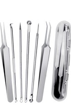 Aiguille Acnee  Extracteur Boutons Point Noir Inox Kit 6 Pièces