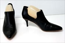ZARA WOMAN Escarpins Pointues Forme Boots Cuir Lisse Noir T 40 TTBE
