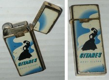 Rare briquet à gaz vintage SHARP, pub Gitanes bout filtre, cigarettes tabac