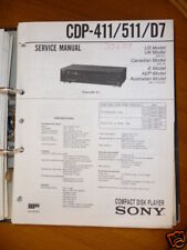 Service Manuelle sony CDP-411/511/D7 Lecteur CD, Original