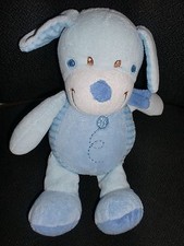 doudou peluche chien bleu ciel