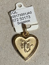 Médaille Coeur - ancien Stock Neuf  « Astrologie - Scorpion  » - plaqué or