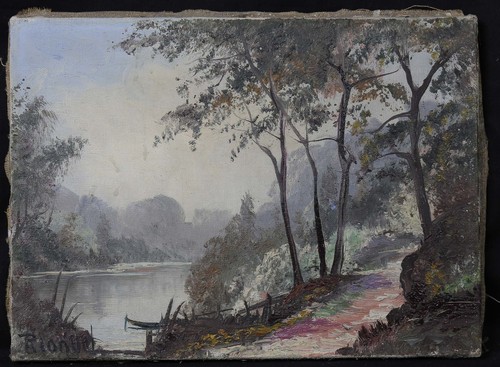 Ancienne huile sur toile - ,