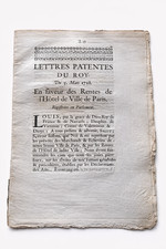 LOUIS XV – Lettres patentes