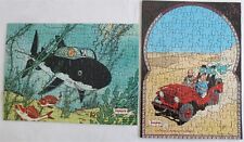 PUB confitures ANDROS- 2 PUZZLES 120 pièces REQUIN +- TBE -28x21cm- HERGE TINTIN