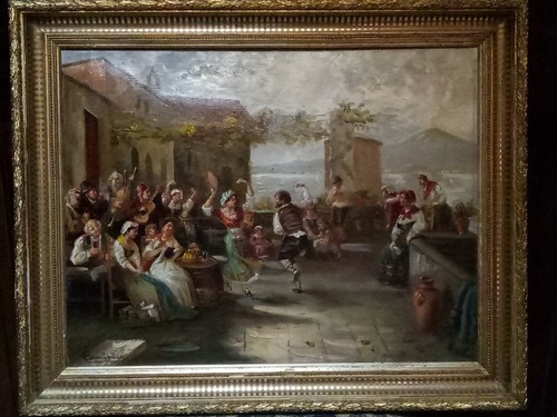 Tableau huile scene animee - animee,