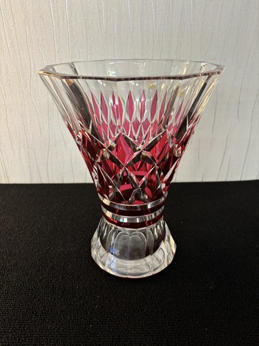 Vase cristal overlay rouge - en,