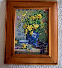 CADRE et PEINTURE Thème FLORAL sur Toile Signée JACKSON