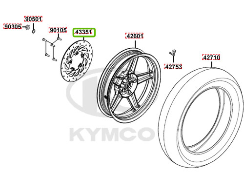 Disque frein arriere kymco - de,