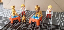 playmobil lot cirque 2 personnages 3 lions et décor