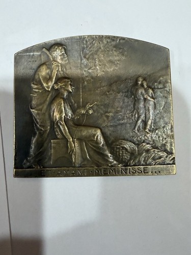 Bronze plaque titled amant - plaque,