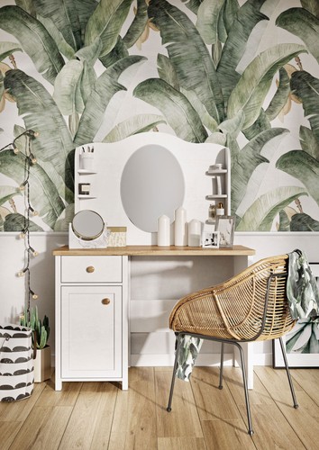 Coiffeuse 110x52cm blanc - coiffeuse,